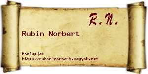 Rubin Norbert névjegykártya